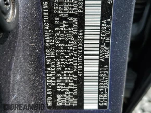 ✅ 2012 Toyota Camry XLE • VIN: 4T1BD1FK1CU063564 • Lot: 57760405. Wystawiony na Copart z przebiegiem 151 151 mil. Bezpłatny archiwum sprzedaży aukcyjnych z USA i szczegółowy raport historii pojazdu na DreamBid. Zdjęcie 12.