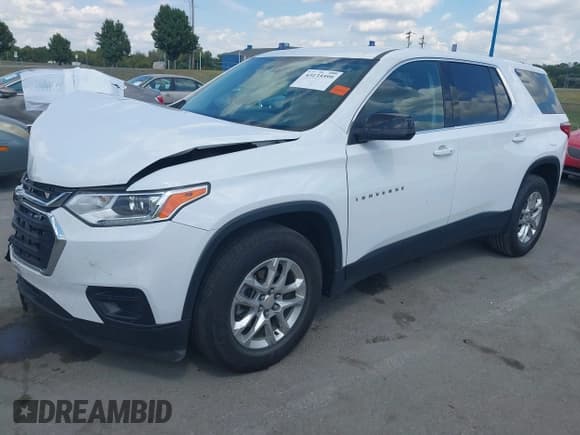 ✅ 2021 Chevrolet Traverse LS • VIN: 1GNERFKW9MJ171336 • Lot: 43135599. Listed on IAAI with 63,765 mi. Free auction sales archive from the USA and detailed vehicle history report at DreamBid. Image 2.