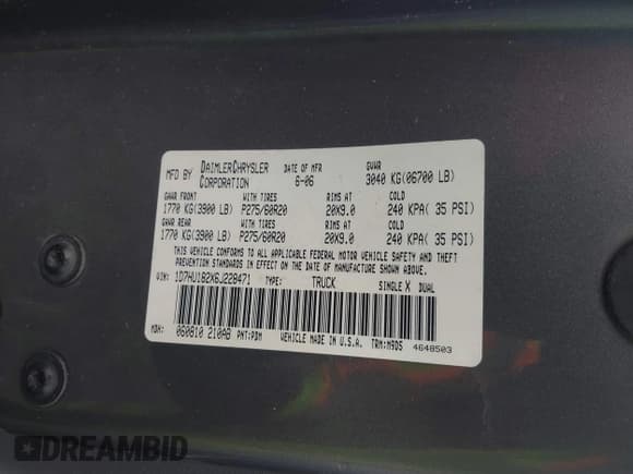 ✅ 2006 Dodge 1500 SLT • VIN: 1D7HU182X6J228471 • Лот: 43210630. Опубликован ранее на IAAI с пробегом 157 607 миль. Бесплатный доступ к архиву аукционных продаж из США и подробный отчёт об истории автомобиля на DreamBid. Изображение 9.