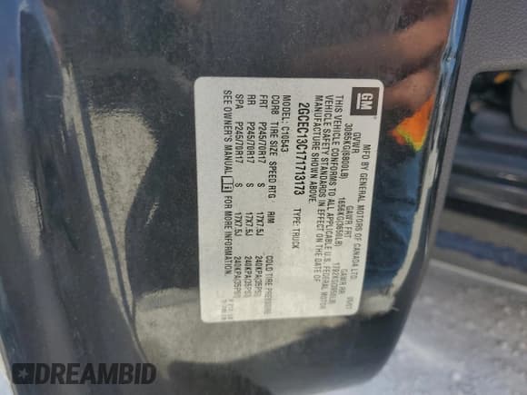 ✅ 2007 Chevrolet Silverado 1500 LS • VIN: 2GCEC13C171713173 • Lot: 76130904. Listed on Copart with Not provided. Free auction sales archive from the USA and detailed vehicle history report at DreamBid. Image 13.