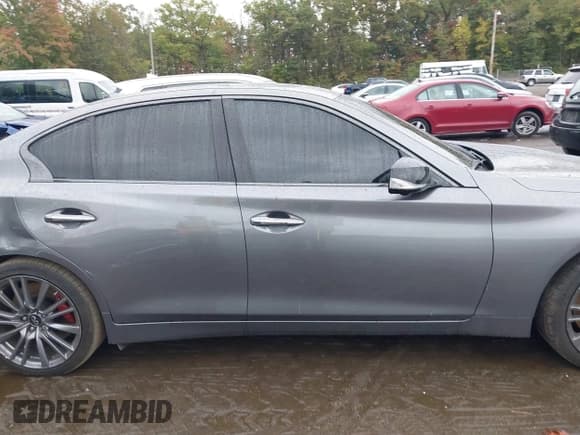 ✅ 2023 Infiniti Q50 Red Sport 400 • VIN: JN1FV7DR6PM590532 • Lot: 43434220. Listed on IAAI with 23,421 mi. Free auction sales archive from the USA and detailed vehicle history report at DreamBid. Image 12.