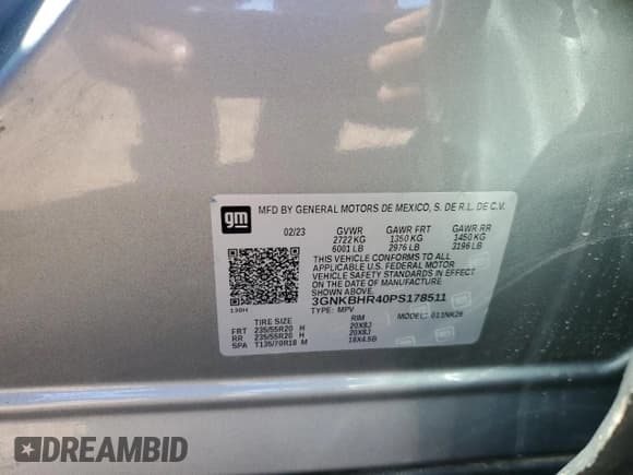 ✅ 2023 Chevrolet Blazer LT • VIN: 3GNKBHR40PS178511 • Lot: 71103685. Listed on Copart with 24,763 mi. Free auction sales archive from the USA and detailed vehicle history report at DreamBid. Image 12.