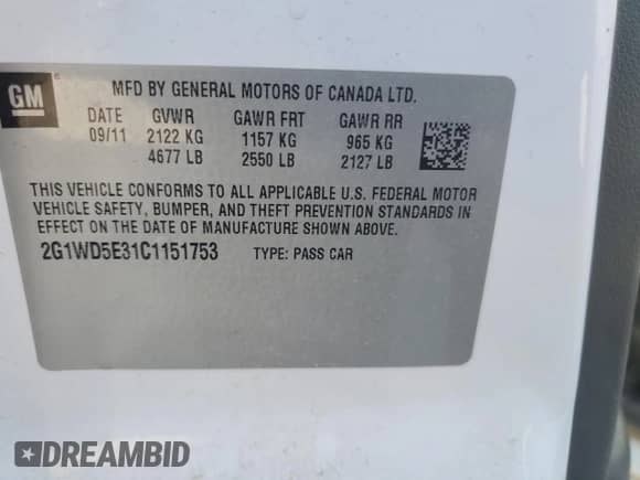 2012 Chevrolet Impala Police Police z VIN 2G1WD5E31C1151753, wystawiony jako Copart lot #46351215 z przebiegiem 128 468 mil mil oraz Szkoda całkowita • Salvage title. Historia ofert i sprzedaży dostępna na DreamBid. Obrazek 12.