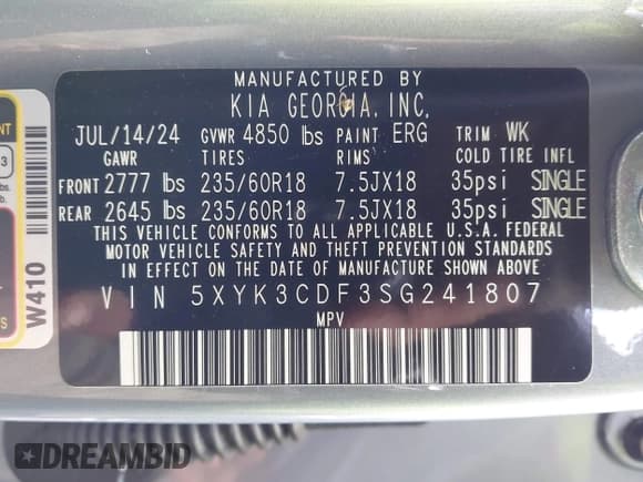 ✅ 2025 Kia Sportage EX • VIN: 5XYK3CDF3SG241807 • Лот: 43494133. Опубликован ранее на IAAI с пробегом 10 005 миль. Бесплатный доступ к архиву аукционных продаж из США и подробный отчёт об истории автомобиля на DreamBid. Изображение 9.