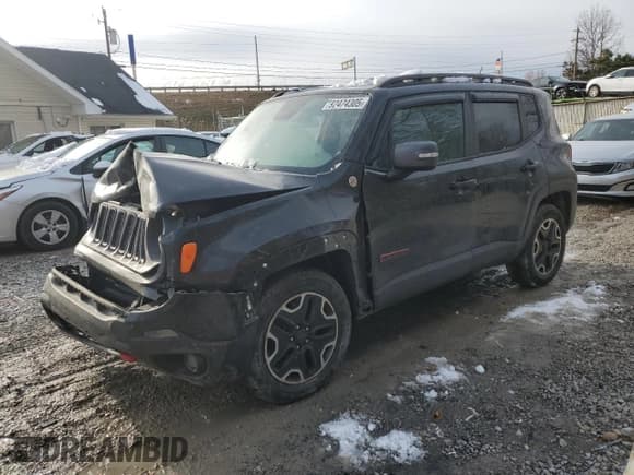 ✅ 2017 Jeep Renegade Trailhawk • VIN: ZACCJBCB7HPF27364 • Lot: 92474305. Listed on Copart with 87,850 mi. Free auction sales archive from the USA and detailed vehicle history report at DreamBid. Image 1.