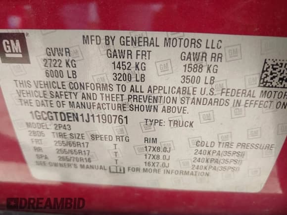 ✅ 2018 Chevrolet Colorado 4WD Z71 • VIN: 1GCGTDEN1J1190761 • Лот: 42682195. Опубликован ранее на IAAI с пробегом 55 393 миль. Бесплатный доступ к архиву аукционных продаж из США и подробный отчёт об истории автомобиля на DreamBid. Изображение 9.