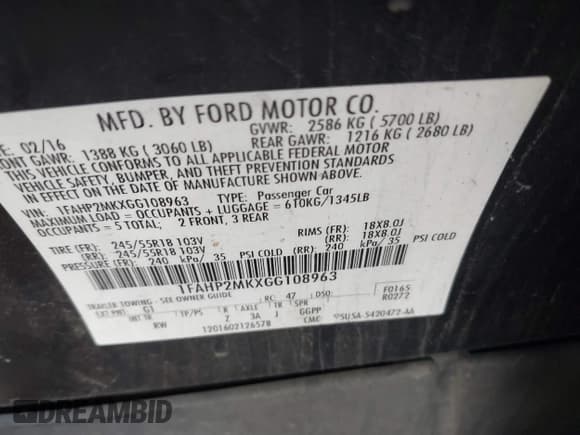 ✅ 2016 Ford Police Interceptor • VIN: 1FAHP2MKXGG108963 • Lot: 41612712. Listed on IAAI with 121,248 mi. Free auction sales archive from the USA and detailed vehicle history report at DreamBid. Image 9.