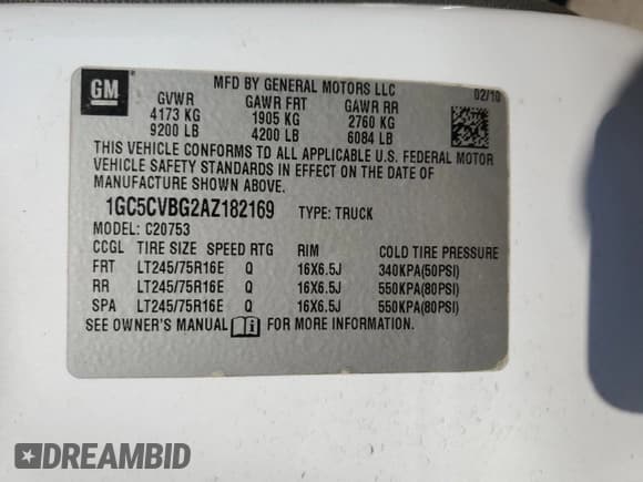 ✅ 2010 Chevrolet Silverado 1500 • VIN: 1GC5CVBG2AZ182169 • Лот: 68931565. Опубликован ранее на Copart с пробегом 328 881 миль. Бесплатный доступ к архиву аукционных продаж из США и подробный отчёт об истории автомобиля на DreamBid. Изображение 12.