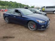 ✅ 2023 Infiniti Q50 Red Sport 400 • VIN: JN1FV7DR1PM590180 • Lot: 42591212. Listed on IAAI with 23,188 mi. Free auction sales archive from the USA and detailed vehicle history report at DreamBid. Image 1.