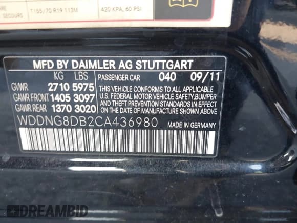 ✅ 2012 Mercedes-Benz S S 350 BlueTEC • VIN: WDDNG8DB2CA436980 • Лот: 41403512. Опубликован ранее на IAAI с пробегом 112 833 миль. Бесплатный доступ к архиву аукционных продаж из США и подробный отчёт об истории автомобиля на DreamBid. Изображение 9.