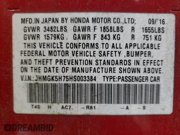 ✅ 2017 Honda Fit EX • VIN: JHMGK5H75HS003384 • Лот: 93192465. Опубликован ранее на Copart с пробегом 62 115 миль. Бесплатный доступ к архиву аукционных продаж из США и подробный отчёт об истории автомобиля на DreamBid. Изображение 12.