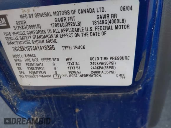 ✅ 2004 Chevrolet Silverado 1500 Z71 • VIN: 2GCEK13T441413366 • Lot: 43364710. Wystawiony na IAAI z przebiegiem Nie podano. Bezpłatny archiwum sprzedaży aukcyjnych z USA i szczegółowy raport historii pojazdu na DreamBid. Zdjęcie 9.