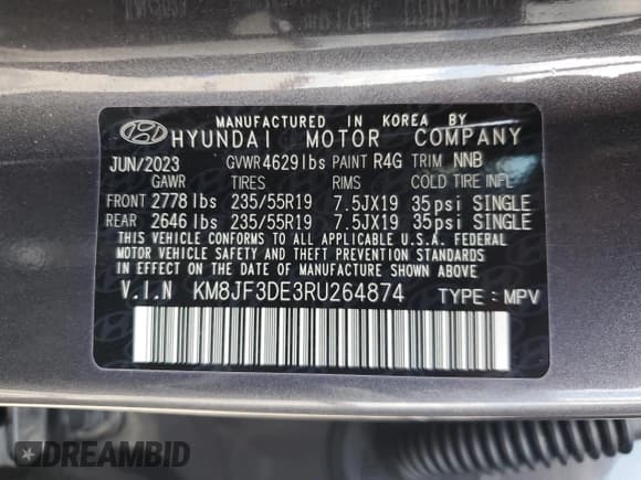 ✅ 2024 Hyundai Tucson XRT • VIN: KM8JF3DE3RU264874 • Lot: 63572005. Wystawiony na Copart z przebiegiem 9 288 mil. Bezpłatny archiwum sprzedaży aukcyjnych z USA i szczegółowy raport historii pojazdu na DreamBid. Zdjęcie 14.