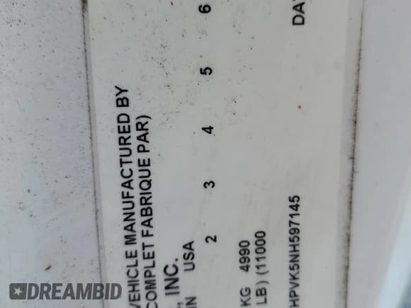 ✅ 2022 Chevrolet Silverado 1500 • VIN: 1HTKHPVK5NH597145 • Lot: 80638165. Listed on Copart with 72,747 mi. Free auction sales archive from the USA and detailed vehicle history report at DreamBid. Image 12.