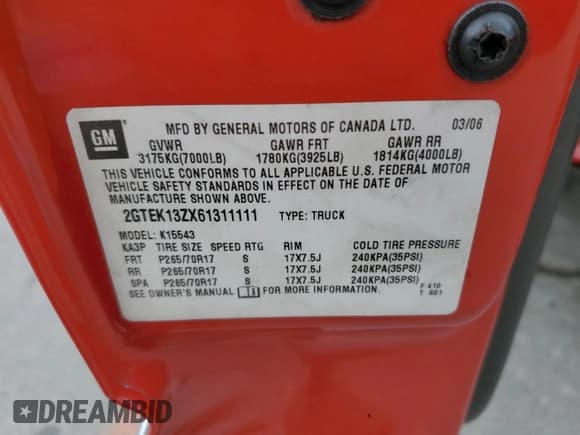 ✅ 2006 GMC Sierra 1500 SLE2 • VIN: 2GTEK13ZX61311111 • Lot: 58552275. Wystawiony na Copart z przebiegiem 201 711 mil. Bezpłatny archiwum sprzedaży aukcyjnych z USA i szczegółowy raport historii pojazdu na DreamBid. Zdjęcie 12.