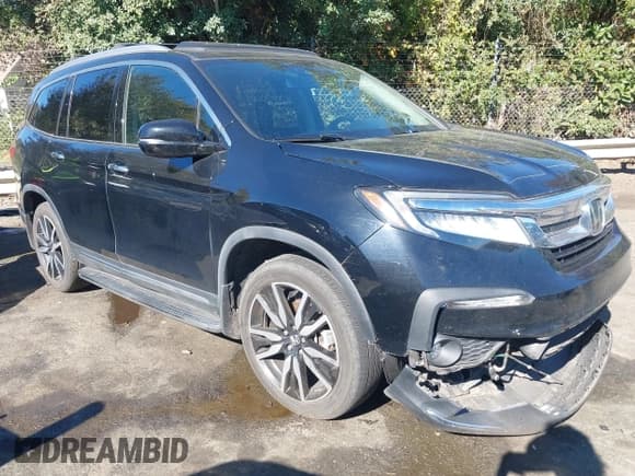 ✅ 2021 Honda Pilot Elite • VIN: 5FNYF6H01MB033640 • Lot: 43492434. Listed on IAAI with 33,946 mi. Free auction sales archive from the USA and detailed vehicle history report at DreamBid. Image 1.
