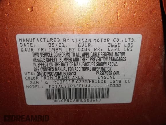 ✅ 2021 Nissan Kicks SV • VIN: 3N1CP5CV3ML503613 • Лот: 43700037. Опубликован ранее на IAAI с пробегом 77 196 миль. Бесплатный доступ к архиву аукционных продаж из США и подробный отчёт об истории автомобиля на DreamBid. Изображение 9.