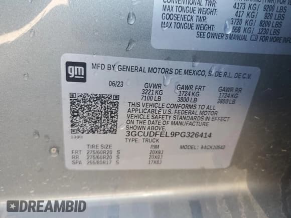✅ 2023 Chevrolet Silverado 1500 LT Trail Boss • VIN: 3GCUDFEL9PG326414 • Lot: 86667995. Wystawiony na Copart z przebiegiem 35 262 mil. Bezpłatny archiwum sprzedaży aukcyjnych z USA i szczegółowy raport historii pojazdu na DreamBid. Zdjęcie 12.