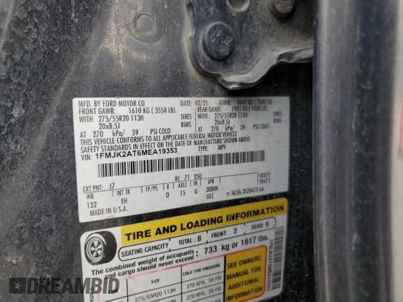 ✅ 2021 Ford Expedition Max Limited • VIN: 1FMJK2AT6MEA19353 • Lot: 59398135. Listed on Copart with 156,582 mi. Free auction sales archive from the USA and detailed vehicle history report at DreamBid. Image 13.