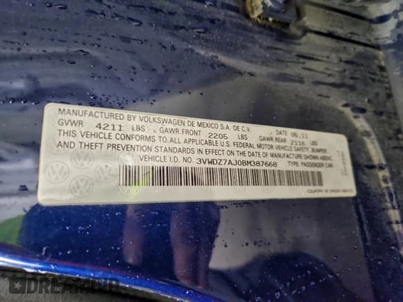 ✅ 2011 Volkswagen Jetta SE • VIN: 3VWDZ7AJ0BM387668 • Лот: 94935855. Опубликован ранее на Copart с пробегом 231 467 миль. Бесплатный доступ к архиву аукционных продаж из США и подробный отчёт об истории автомобиля на DreamBid. Изображение 12.