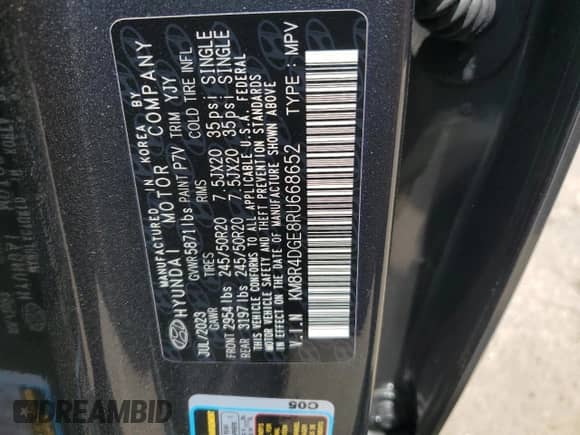 2024 Hyundai Palisade SEL с VIN KM8R4DGE8RU668652, выставлен на аукционе Copart как лот 55620814 с пробегом 8 627 миль миль и Списание • Salvage title. История ставок и продаж доступна на DreamBid. Изображение 13.