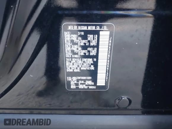 ✅ 2016 Infiniti QX80 • VIN: JN8AZ2NF9G9613201 • Lot: 43479910. Wystawiony na IAAI z przebiegiem 125 635 mil. Bezpłatny archiwum sprzedaży aukcyjnych z USA i szczegółowy raport historii pojazdu na DreamBid. Zdjęcie 9.