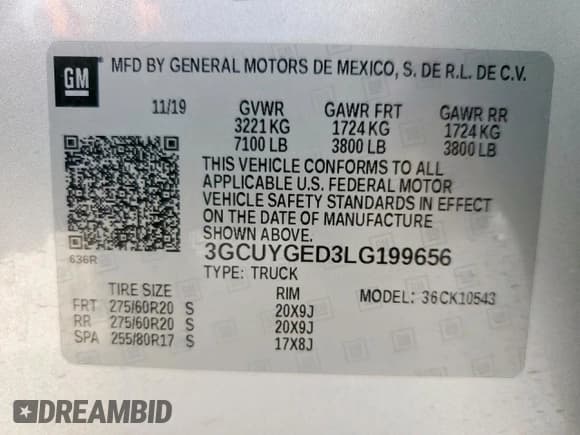 ✅ 2020 Chevrolet Silverado 1500 LTZ • VIN: 3GCUYGED3LG199656 • Лот: 71921025. Опубликован ранее на Copart с пробегом 77 960 миль. Бесплатный доступ к архиву аукционных продаж из США и подробный отчёт об истории автомобиля на DreamBid. Изображение 12.