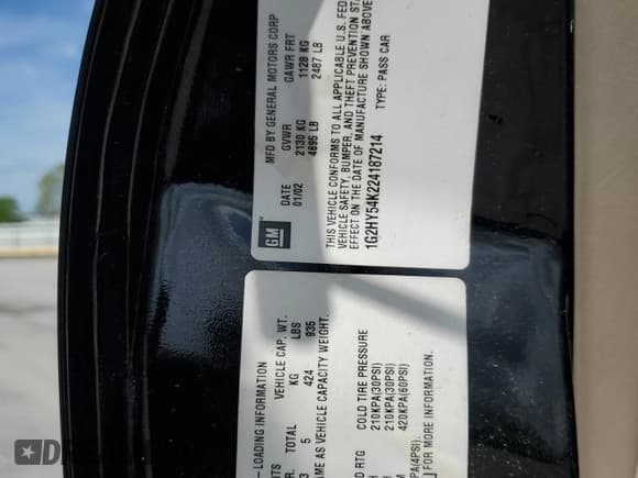 ✅ 2002 Pontiac Bonneville SLE • VIN: 1G2HY54K224187214 • Лот: 54346245. Опубликован ранее на Copart с пробегом 125 041 миль. Бесплатный доступ к архиву аукционных продаж из США и подробный отчёт об истории автомобиля на DreamBid. Изображение 12.