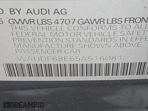 ✅ 2005 Audi A4 2.0T • VIN: WAUDF68E55A516081 • Lot: 43840931. Listed on IAAI with 161,973 mi. Free auction sales archive from the USA and detailed vehicle history report at DreamBid. Image 9.