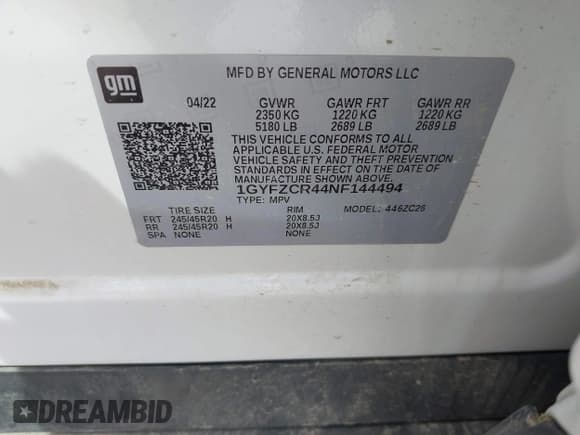 ✅ 2022 Cadillac XT4 FWD Premium Luxury • VIN: 1GYFZCR44NF144494 • Lot: 42072181. Listed on IAAI with 41,891 mi. Free auction sales archive from the USA and detailed vehicle history report at DreamBid. Image 9.