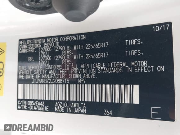 ✅ 2018 Lexus NX 300 • VIN: JTJYARBZ2J2088715 • Lot: 42595532. Wystawiony na IAAI z przebiegiem 123 675 mil. Bezpłatny archiwum sprzedaży aukcyjnych z USA i szczegółowy raport historii pojazdu na DreamBid. Zdjęcie 9.