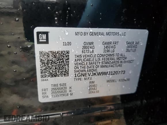 ✅ 2021 Chevrolet Traverse RS • VIN: 1GNEVJKW9MJ120773 • Lot: 64300084. Wystawiony na Copart z przebiegiem 82 397 mil. Bezpłatny archiwum sprzedaży aukcyjnych z USA i szczegółowy raport historii pojazdu na DreamBid. Zdjęcie 15.