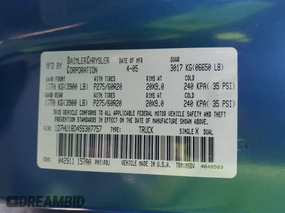 ✅ 2005 Dodge 1500 SLT • VIN: 1D7HU18D45S307757 • Лот: 43511583. Опубликован ранее на IAAI с пробегом 211 998 миль. Бесплатный доступ к архиву аукционных продаж из США и подробный отчёт об истории автомобиля на DreamBid. Изображение 9.