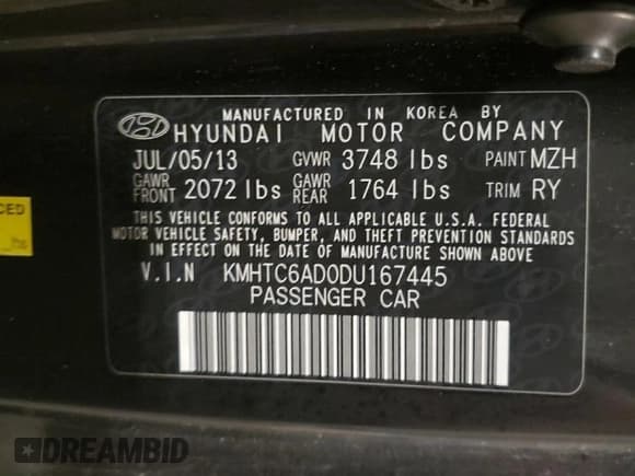 ✅ 2013 Hyundai Veloster w/Gray Int • VIN: KMHTC6AD0DU167445 • Lot: 75386484. Wystawiony na Copart z przebiegiem 97 276 mil. Bezpłatny archiwum sprzedaży aukcyjnych z USA i szczegółowy raport historii pojazdu na DreamBid. Zdjęcie 12.