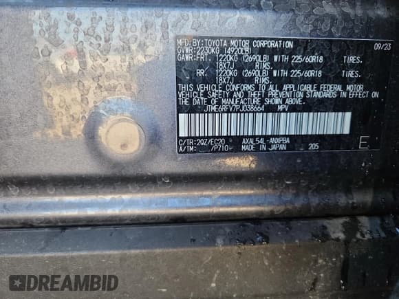 ✅ 2023 Toyota RAV4 Hybrid XSE • VIN: JTME6RFV7PJ038664 • Lot: 89682385. Listed on Copart with 31,488 mi. Free auction sales archive from the USA and detailed vehicle history report at DreamBid. Image 12.