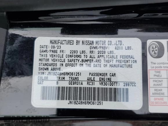 ✅ 2024 Nissan Z Performance • VIN: JN1BZ4BH6RM361251 • Lot: 54354075. Wystawiony na Copart z przebiegiem 21 289 mil. Bezpłatny archiwum sprzedaży aukcyjnych z USA i szczegółowy raport historii pojazdu na DreamBid. Zdjęcie 13.