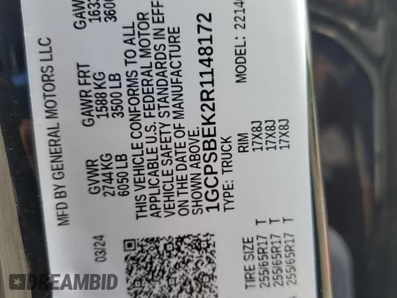 ✅ 2024 Chevrolet Colorado 2WD Work Truck • VIN: 1GCPSBEK2R1148172 • Лот: 70663735. Опубликован ранее на Copart с пробегом 12 853 миль. Бесплатный доступ к архиву аукционных продаж из США и подробный отчёт об истории автомобиля на DreamBid. Изображение 12.