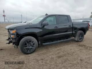 2025 Chevrolet Silverado 1500 Custom z VIN 1GCPKBEK1SZ165245, wystawiony jako Copart lot #56955725 z przebiegiem 3 213 mil mil oraz Szkoda całkowita • Salvage title. Historia ofert i sprzedaży dostępna na DreamBid. Obrazek 1.