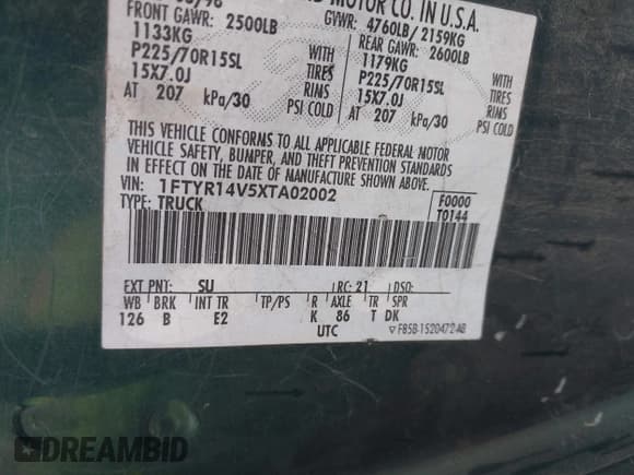 ✅ 1999 Ford Ranger XL • VIN: 1FTYR14V5XTA02002 • Lot: 43793464. Wystawiony na IAAI z przebiegiem 174 541 mil. Bezpłatny archiwum sprzedaży aukcyjnych z USA i szczegółowy raport historii pojazdu na DreamBid. Zdjęcie 9.