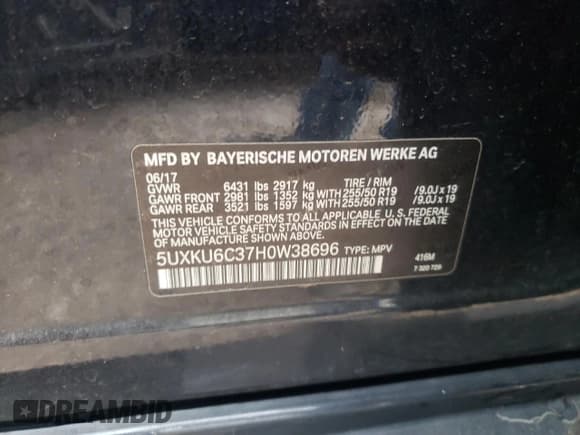 ✅ 2017 BMW X6 xDrive50i • VIN: 5UXKU6C37H0W38696 • Lot: 65710212. Wystawiony na Copart z przebiegiem 48 424 mil. Bezpłatny archiwum sprzedaży aukcyjnych z USA i szczegółowy raport historii pojazdu na DreamBid. Zdjęcie 10.