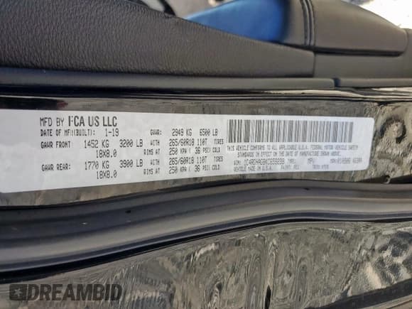 ✅ 2019 Dodge Durango SXT • VIN: 1C4RDHAG8KC659239 • Lot: 90830255. Listed on Copart with 93,392 mi. Free auction sales archive from the USA and detailed vehicle history report at DreamBid. Image 13.