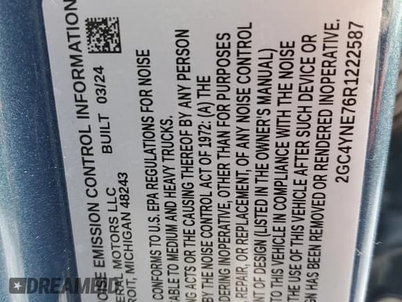 ✅ 2024 Chevrolet Silverado 2500HD LT • VIN: 2GC4YNE76R1222587 • Лот: 85521944. Опубликован ранее на Copart с пробегом 4 505 миль. Бесплатный доступ к архиву аукционных продаж из США и подробный отчёт об истории автомобиля на DreamBid. Изображение 12.