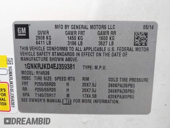 ✅ 2014 Chevrolet Traverse LTZ • VIN: 1GNKRJKD4EJ359381 • Lot: 43045392. Listed on IAAI with 186,015 mi. Free auction sales archive from the USA and detailed vehicle history report at DreamBid. Image 9.