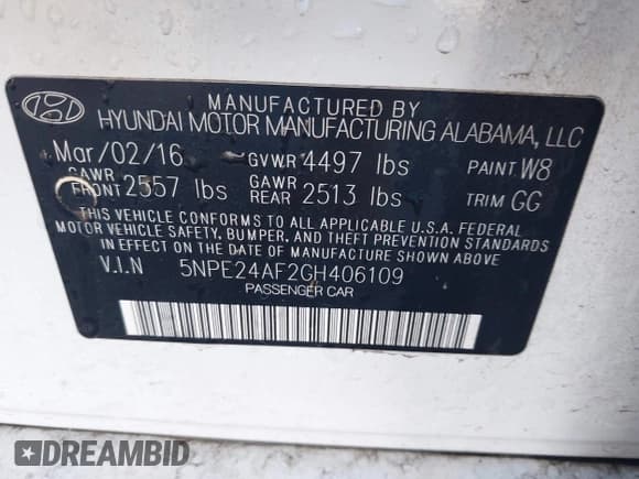 ✅ 2016 Hyundai Sonata 2.4L • VIN: 5NPE24AF2GH406109 • Лот: 43467303. Опубликован ранее на IAAI с пробегом 120 346 миль. Бесплатный доступ к архиву аукционных продаж из США и подробный отчёт об истории автомобиля на DreamBid. Изображение 9.