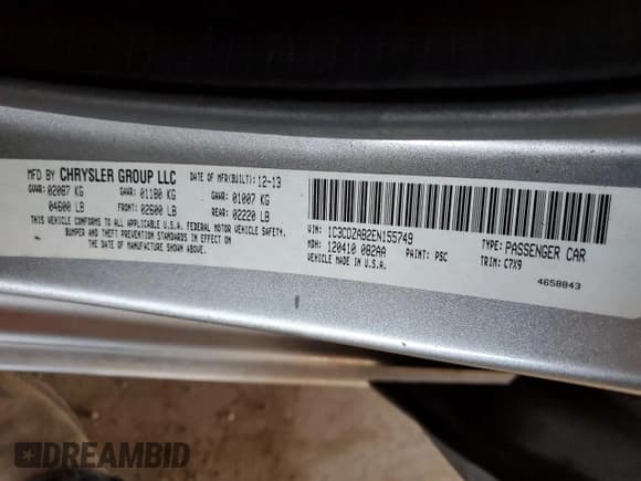 ✅ 2014 Dodge Avenger SE • VIN: 1C3CDZAB2EN155749 • Лот: 79128204. Опубликован ранее на Copart с пробегом 121 996 миль. Бесплатный доступ к архиву аукционных продаж из США и подробный отчёт об истории автомобиля на DreamBid. Изображение 12.