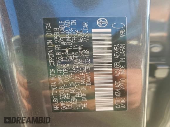 ✅ 2024 Toyota Crown XLE • VIN: JTDAAAAF3R3027148 • Lot: 96321315. Wystawiony na Copart z przebiegiem 10 438 mil. Bezpłatny archiwum sprzedaży aukcyjnych z USA i szczegółowy raport historii pojazdu na DreamBid. Zdjęcie 12.