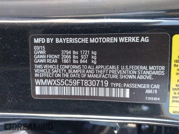✅ 2015 MINI Hardtop 4 Door • VIN: WMWXS5C59FT830719 • Lot: 43610367. Listed on IAAI with 90,169 mi. Free auction sales archive from the USA and detailed vehicle history report at DreamBid. Image 9.