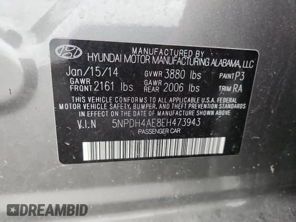 ✅ 2014 Hyundai Elantra SE • VIN: 5NPDH4AE8EH473943 • Лот: 84807205. Опубликован ранее на Copart с пробегом 50 626 миль. Бесплатный доступ к архиву аукционных продаж из США и подробный отчёт об истории автомобиля на DreamBid. Изображение 13.