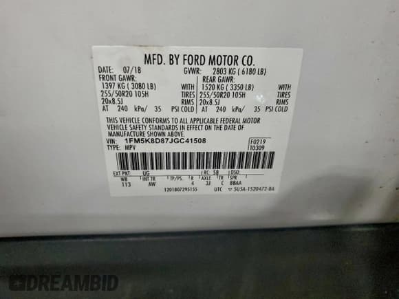 ✅ 2018 Ford Explorer XLT • VIN: 1FM5K8D87JGC41508 • Лот: 95954635. Опубликован ранее на Copart с пробегом 102 996 миль. Бесплатный доступ к архиву аукционных продаж из США и подробный отчёт об истории автомобиля на DreamBid. Изображение 14.