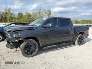 2022 Ram 1500 Big Horn with VIN 1C6SRFFTXNN233226, listed as a Copart auction lot 81098095 with 47,729 mi miles and Salvage title. Bid and sale history available at DreamBid. Image 1.